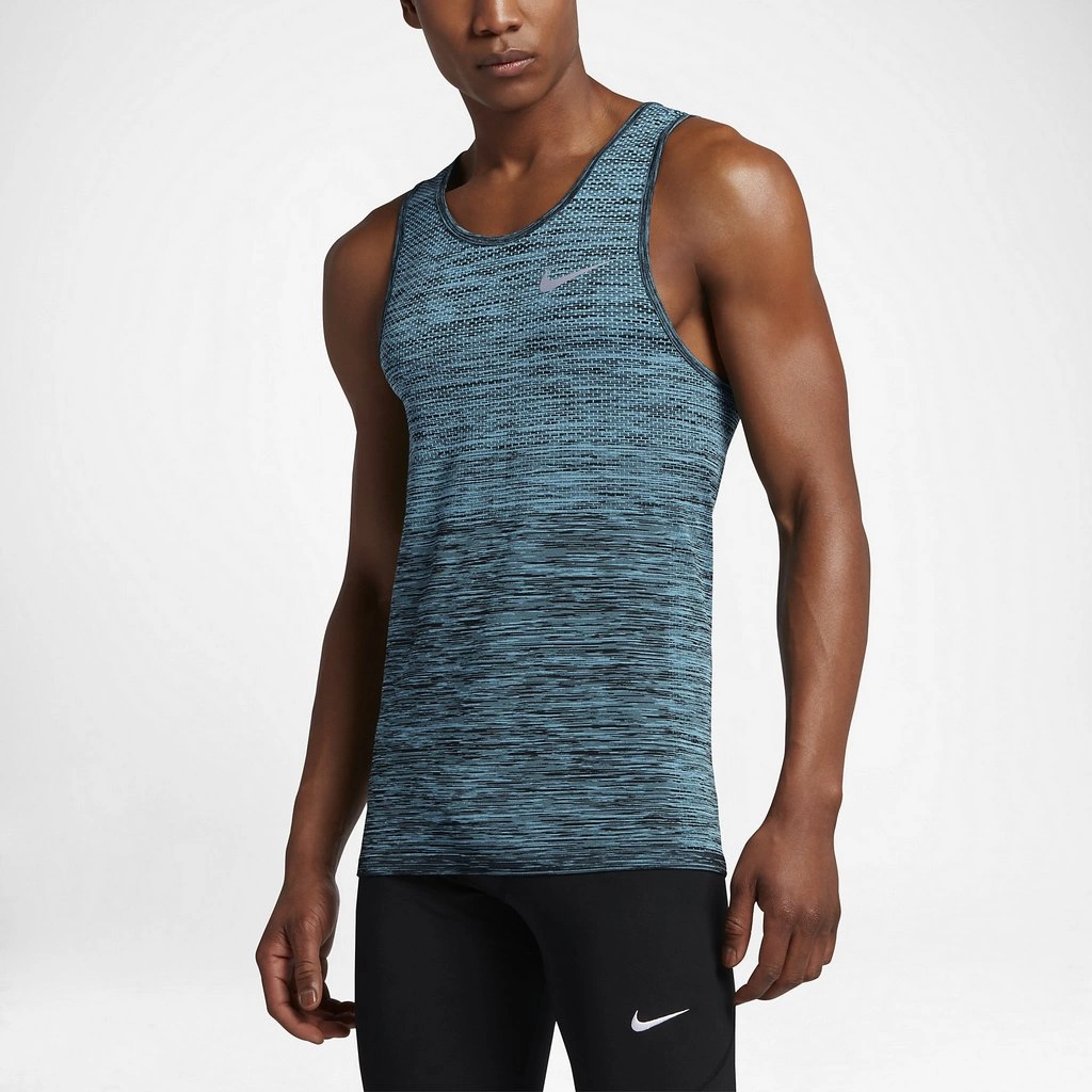 Camiseta de tirantes de running Nike Dry Knit para hombre color azul